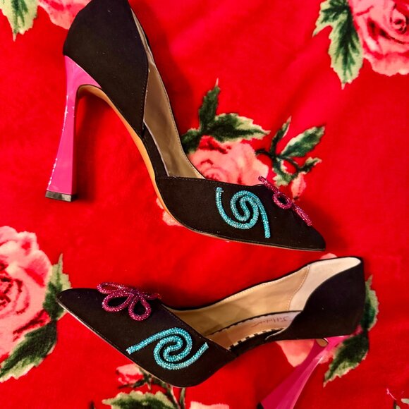 Betsey Johnson Women’s Kimara Rhinestone Doodle Embellished Pumps Size 11 Black - Picture 14 of 16